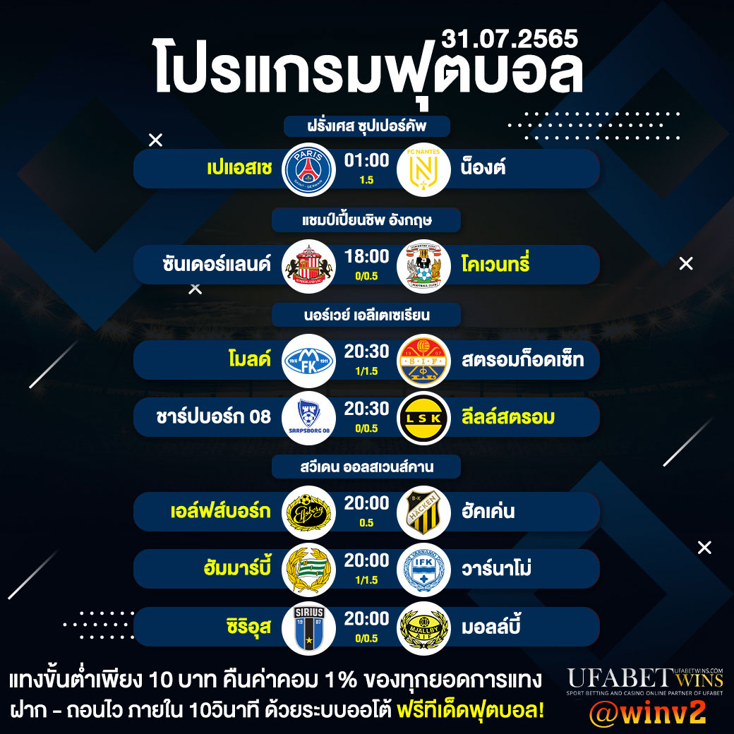 โปรแกรมการแข่งขันฟุตบอล
